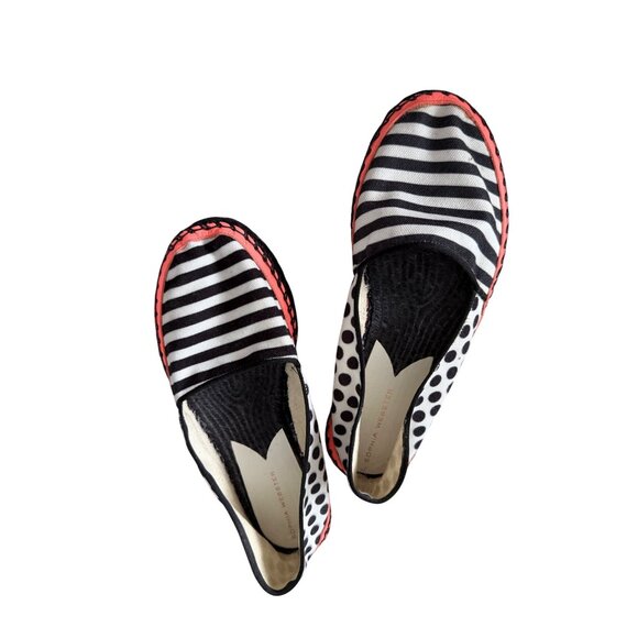 SOPHIA WEBSTER Striped Black White Espadrilles Flats Size 38 / US 8 - Picture 7 of 8